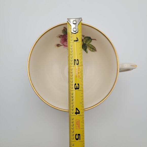 Federal Shape Syracuse China Teacup Victoria Rose Gilt Rim Made in USA Vintage - Picture 5 of 8